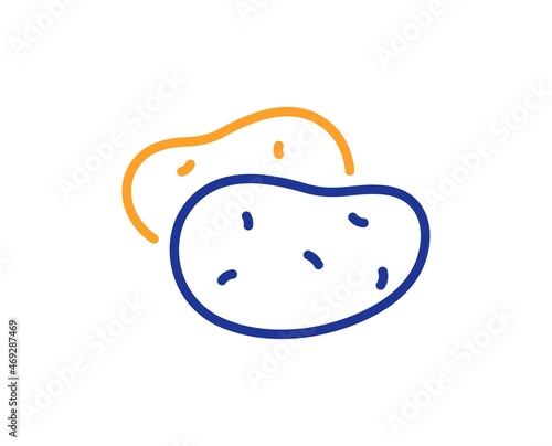 Potato line icon. Vegetable food sign. Diet nutrition symbol. Colorful thin line outline concept. Linear style potato icon. Editable stroke. Vector