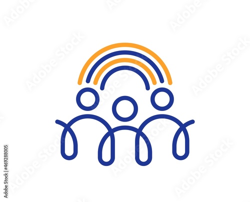 Inclusion line icon. Equity culture sign. Gender diversity symbol. Colorful thin line outline concept. Linear style inclusion icon. Editable stroke. Vector