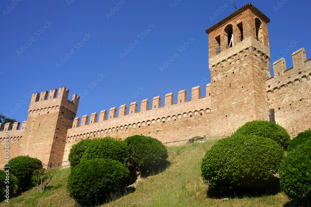 Gradara, historic town in Pesaro e Urbino province surrounded by walls