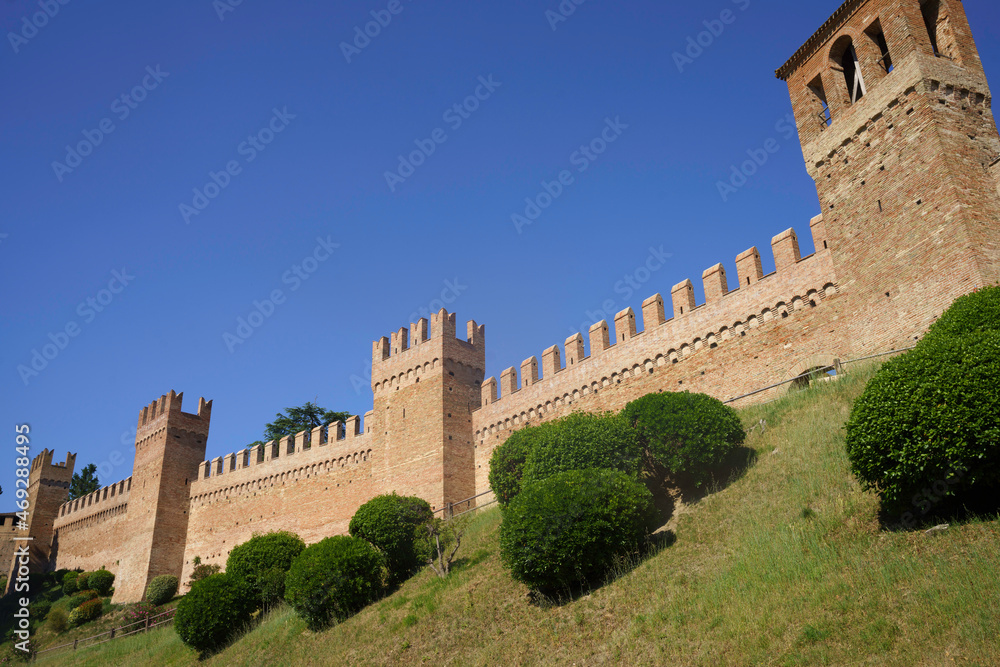 Gradara, historic town in Pesaro e Urbino province surrounded by walls