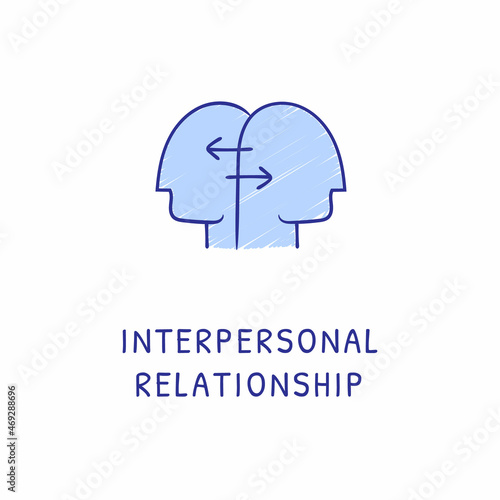INTERPERSONAL RELATIONSHIP icon in vector. Logotype - Doodle
