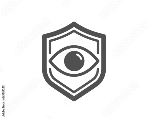 Eye detect icon. Retina scan sign. Biometric data symbol. Classic flat style. Quality design element. Simple eye detect icon. Vector