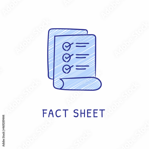 FACT SHEET icon in vector. Logotype - Doodle