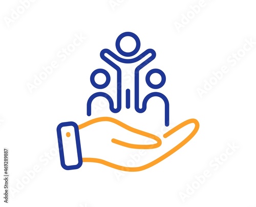 Inclusion line icon. Equity culture sign. Gender diversity symbol. Colorful thin line outline concept. Linear style inclusion icon. Editable stroke. Vector