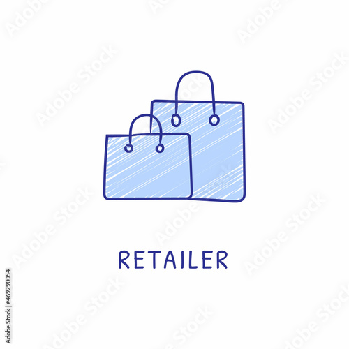 RETAILER icon in vector. Logotype - Doodle