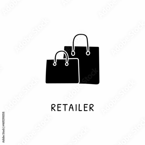 RETAILER icon in vector. Logotype - Doodle
