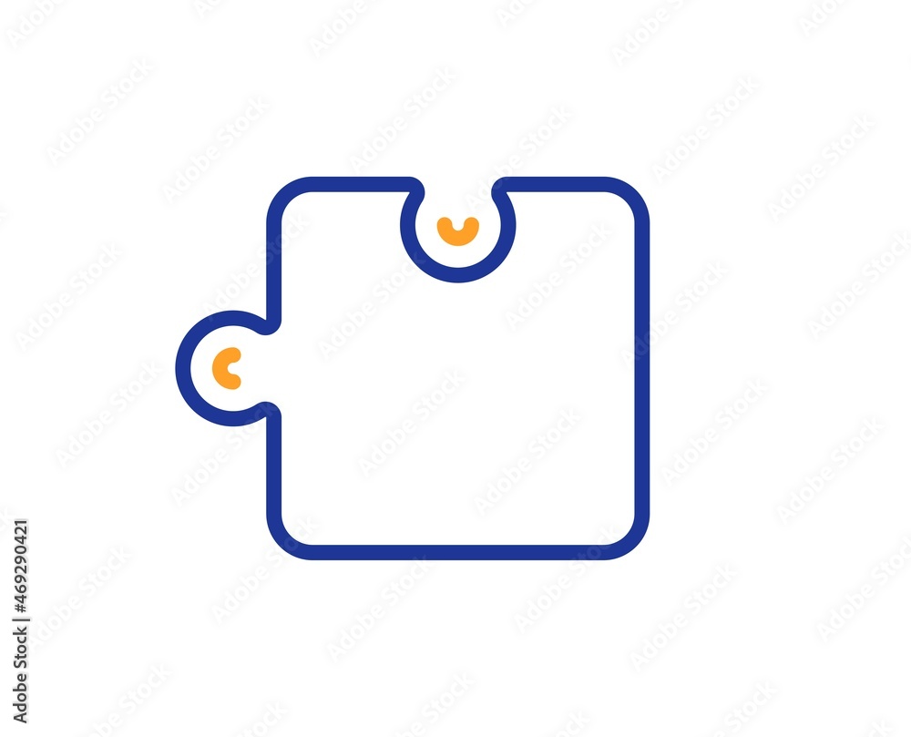 Puzzle piece line icon. Jigsaw game shape sign. Business strategy element. Colorful thin line outline concept. Linear style puzzle icon. Editable stroke. Vector Puzzle piece line icon. Jigsaw game shape sign. Business strategy element. Colorful thin line outline concept. Linear style puzzle icon. Editable stroke. Vector
