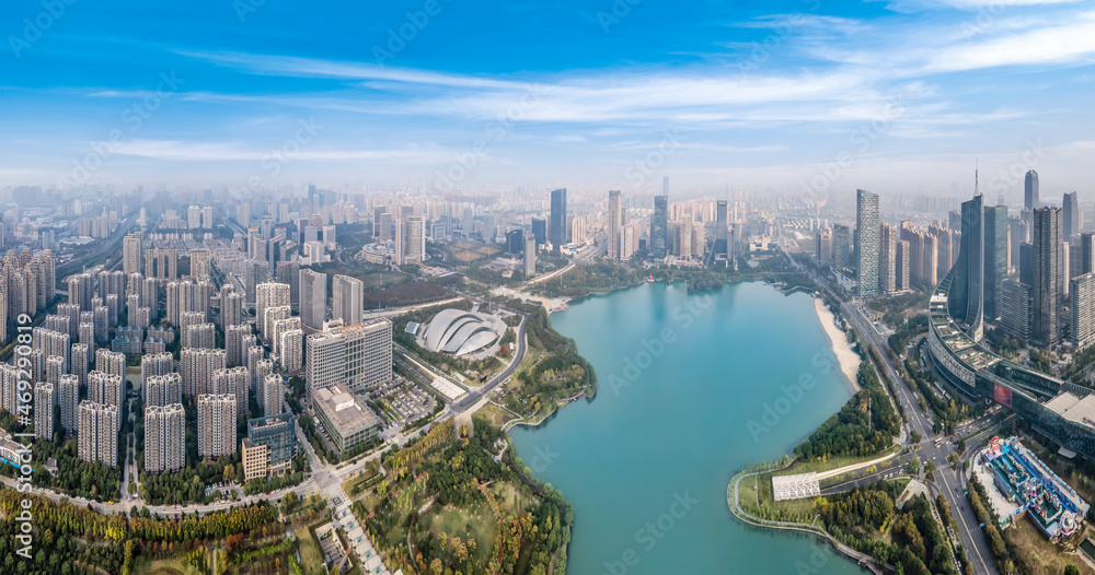 Obraz premium Aerial photography of Hefei city architecture landscape skyline