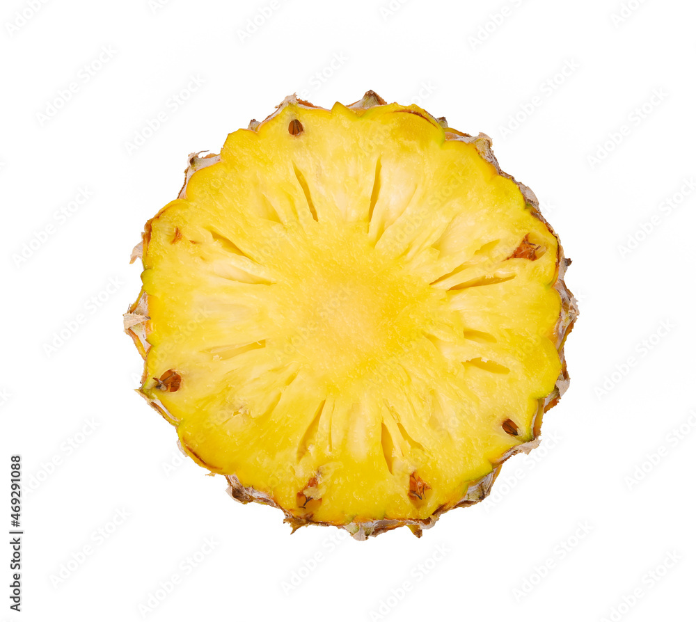 slice of pineapple on white background slice of pineapple on white background