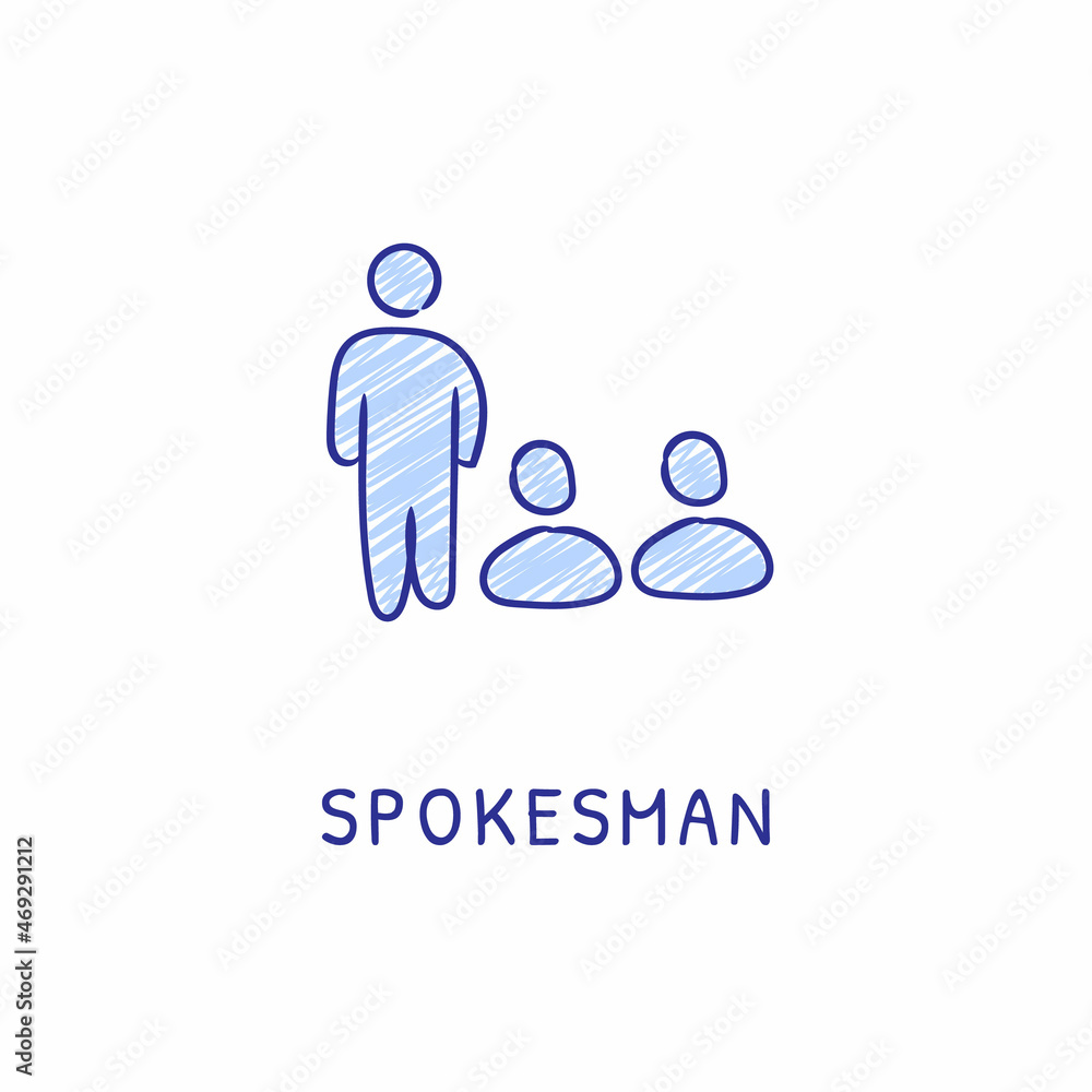 SPOKESMAN icon in vector. Logotype - Doodle