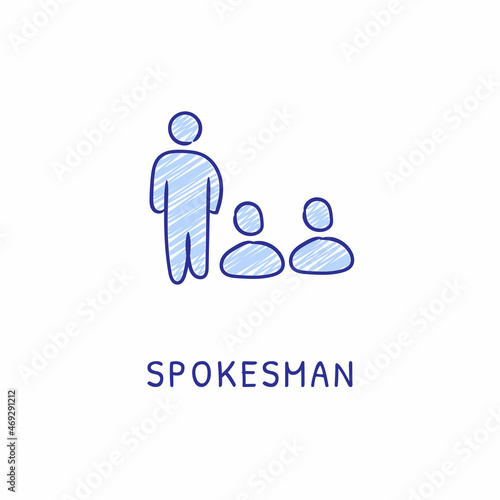 SPOKESMAN icon in vector. Logotype - Doodle