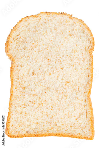 Isolated whole wheat bread or wholemeal bread.