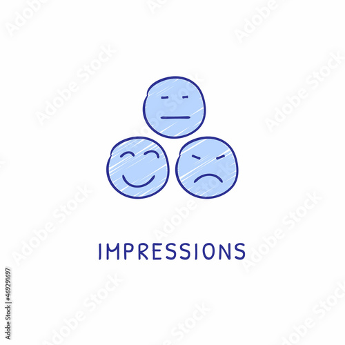 IMPRESSIONS icon in vector. Logotype - Doodle
