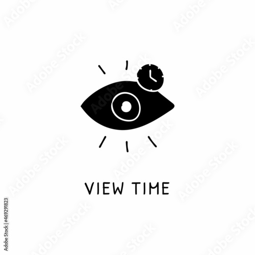 VIEW TIME icon in vector. Logotype - Doodle