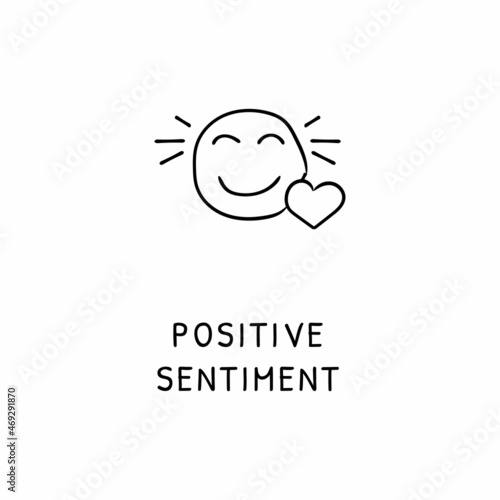POSITIVE SENTIMENT icon in vector. Logotype - Doodle