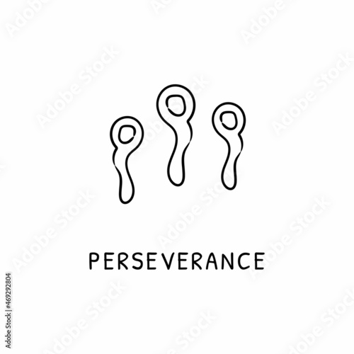 PERSEVERANCE icon in vector. Logotype - Doodle