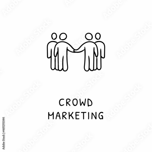 CROWD MARKETING icon in vector. Logotype - Doodle