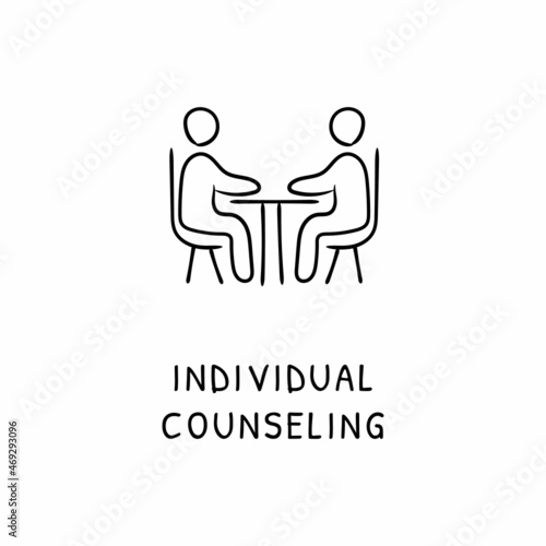 INDIVIDUAL COUNSELING icon in vector. Logotype - Doodle