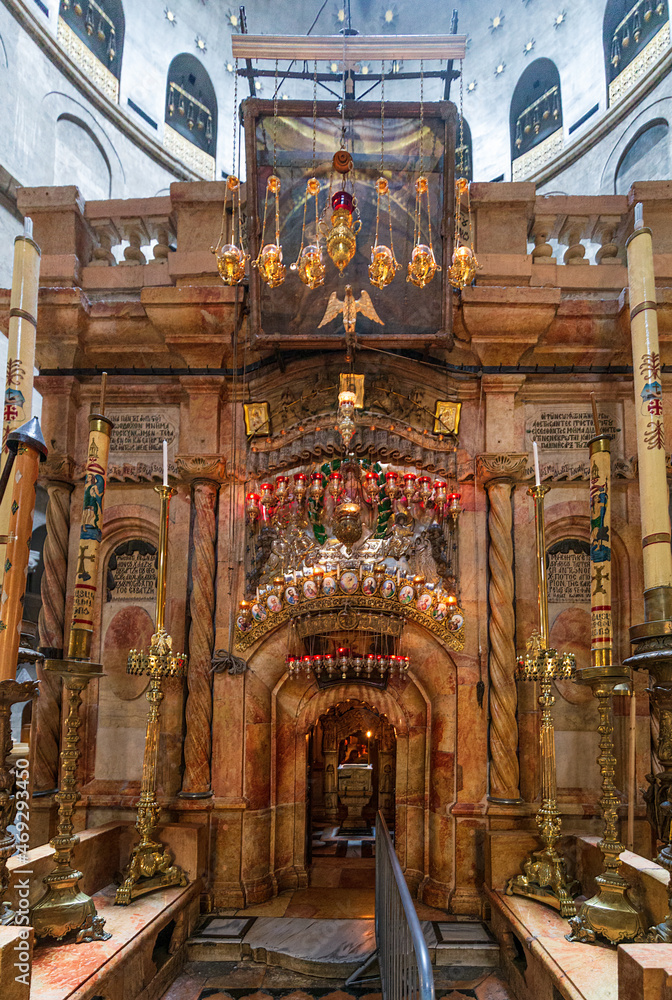 The tomb of Jesus Christ inside the Church of the Holy Sepulchre