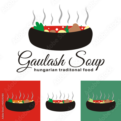 gaulash soup vector illustration - hungarian traditional food