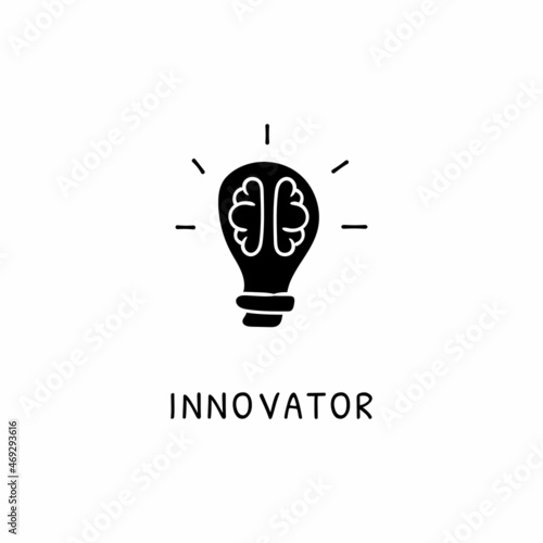 INNOVATOR icon in vector. Logotype - Doodle