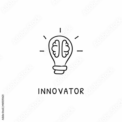 INNOVATOR icon in vector. Logotype - Doodle
