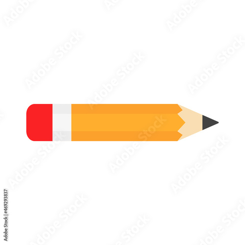 Pencil flat icon. Education element. Vector isolated on white background