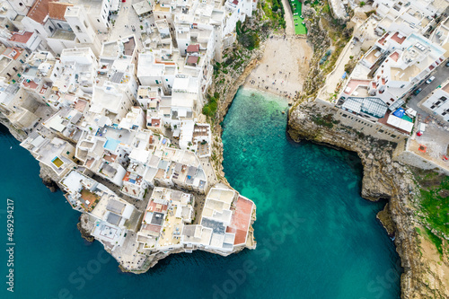 Vista aerea di Polignano a mare, puglia photo