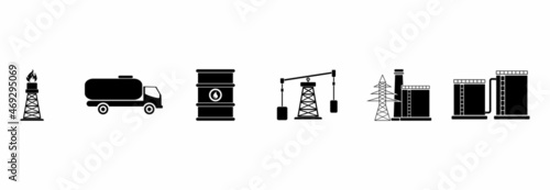 oil industry icon set, oil industry vector set sign symbol