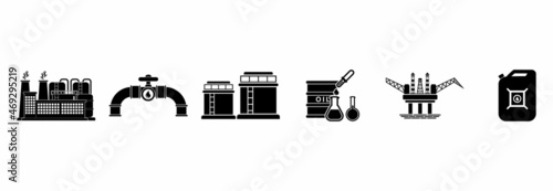 oil industry icon set, oil industry vector set sign symbol