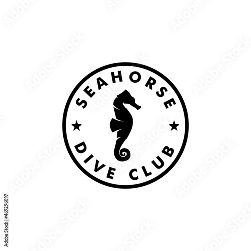 Seahorse Logo Design, Image, Scuba Diving, Club, Vector