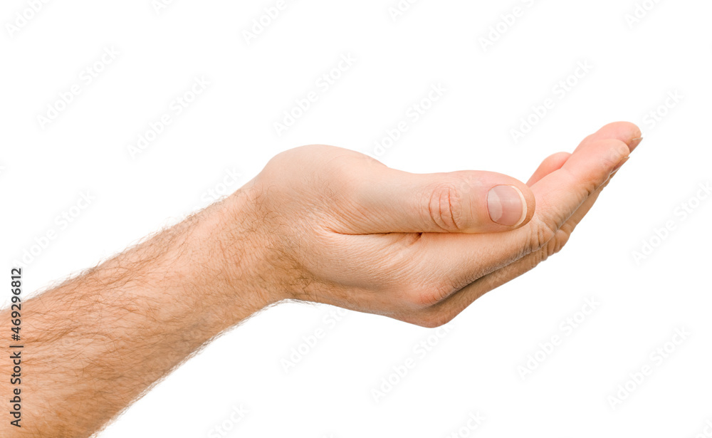 male hand holding something isolated on white background male hand holding something isolated on white background