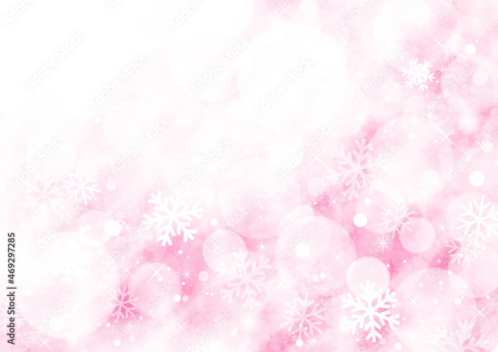水彩風の雪の結晶の背景
