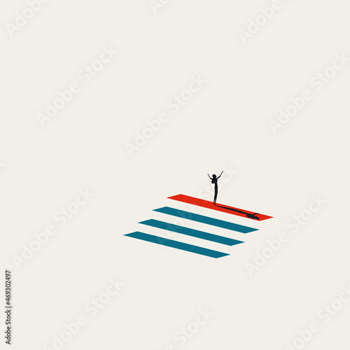 Business career success vector concept. Symbol of achievement, accomplishment, aspiration, ambition Minimal illustration