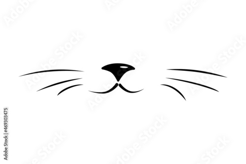 Vector flat cat nose isolated on a white background. Notebook cover, T-shirt, greeting card print, cups. Flat design.