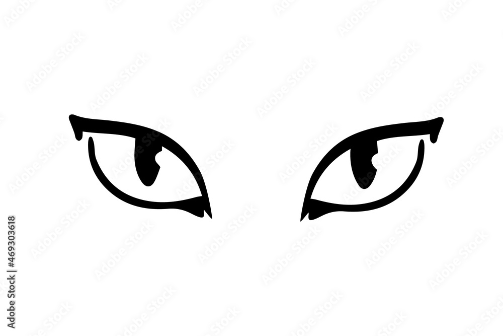 Cat s eyes isolated on a white background. Minimal design of the vector logo big cat lion tiger eye Vector Stock Vektorgrafik Adobe Stock