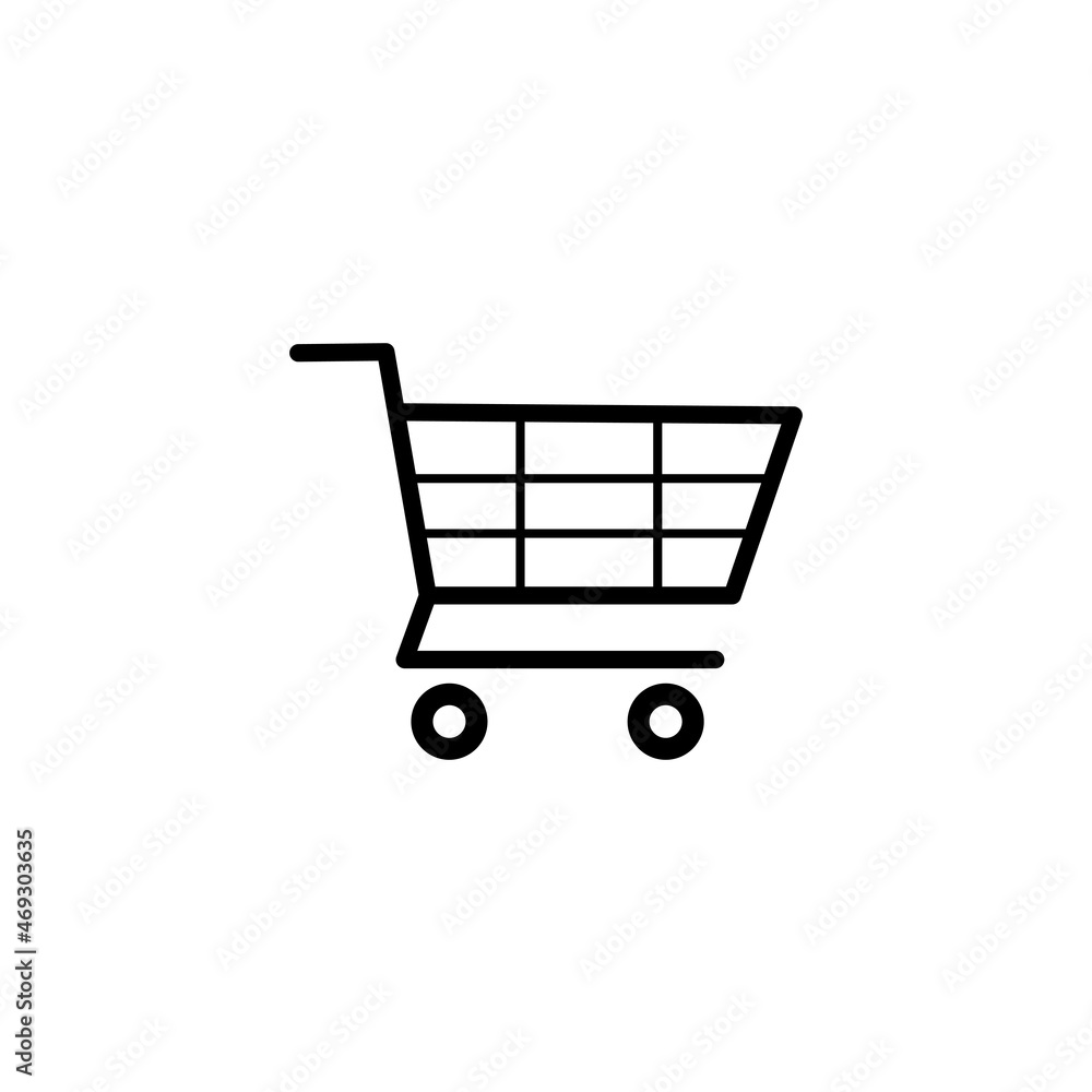 Shopping cart icon vector. Shop flat icon. Online store. Website icon symbol illustration.