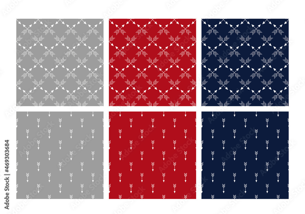 Collection geometric seamless backgrounds with arrows .vector illustration Collection geometric seamless backgrounds with arrows .vector illustration