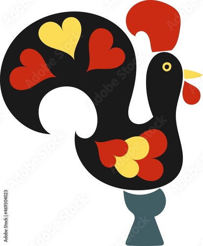 Galo de Barcelos. Portuguese rooster vector illustration icon photo
