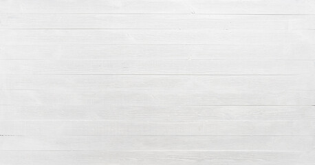 Wide white wood texture background. Light bright painted wooden table pattern top view.