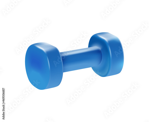 Blue Dumbbell Realistic Composition