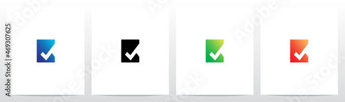 Tick Symbol On Modern Letter Logo Design B