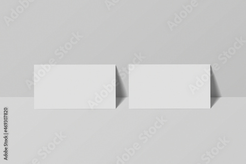 Business card mockup on gray background