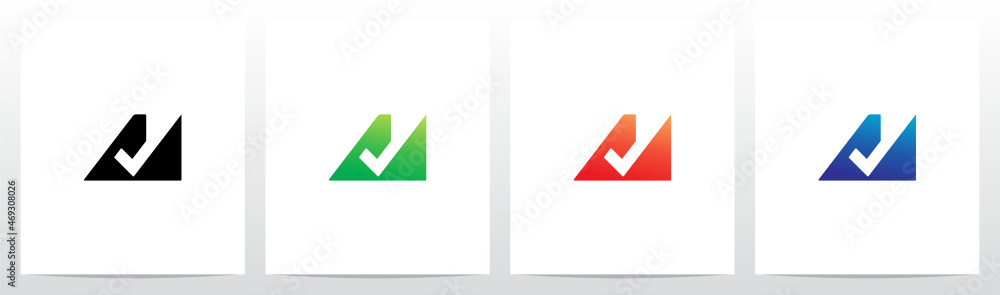 Tick Symbol On Modern Letter Logo Design M Tick Symbol On Modern Letter Logo Design M