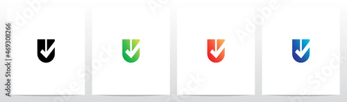 Tick Symbol On Modern Letter Logo Design U