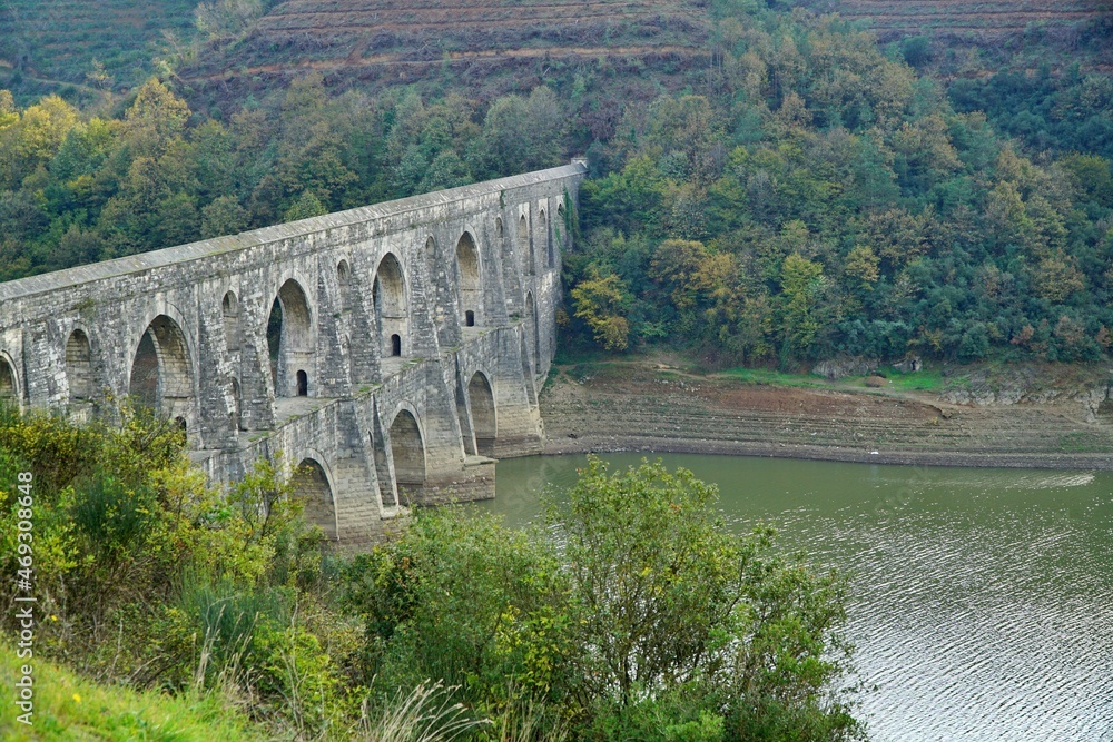 Mağlova Aqueduct  in Alibeyköy, Istanbul, Turkey.