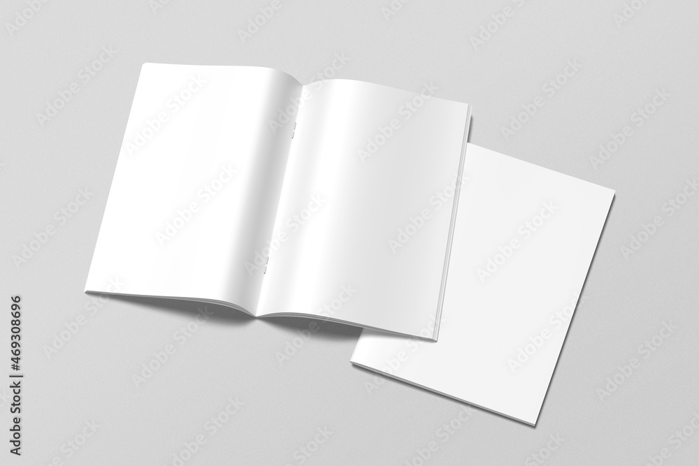 Opened page of magazine mockup Opened page of magazine mockup