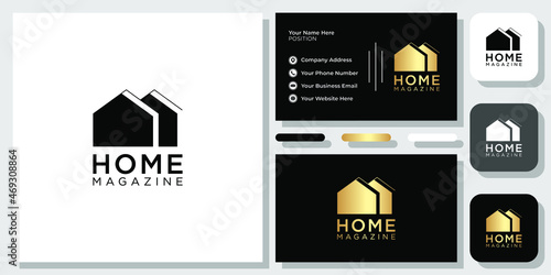 home magazine article advertisement property with business card template