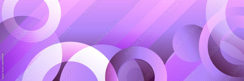 Modern gradient purple abstract banner background with circles geometric  shapes. Colorful horizontal wide web header banner design template. Vector  graphic design banner pattern background template. Stock Vector | Adobe  Stock