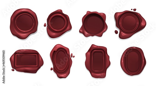 Seal stamps confidential waxseals postage icons set. Vector rubber confidential waxseal, antique guarantee sign. Envelope postmark cachet and retro security postage certificate, post office marks